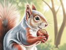Broderie Diamant Écureuil à la Noisette