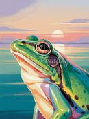 Broderie Diamant Grenouille Crépusculaire