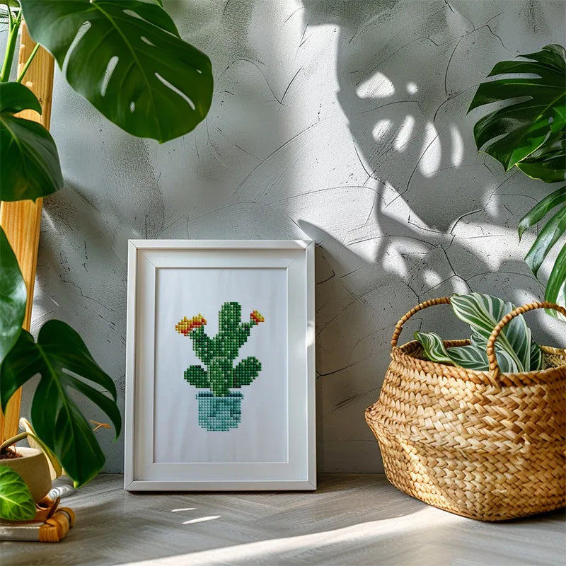Mini Diamond Painting - Plantes en Pot (4 pièces)