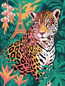 Broderie Diamant Jaguar Tropical