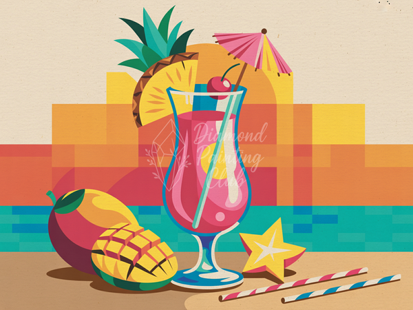 Broderie Diamant Ananas Tropical