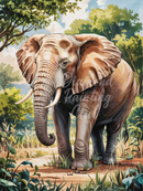 Broderie Diamant Éléphant de la Clairière