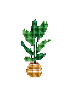 Mini Diamond Painting - Plantes en Pot (4 pièces)