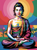 Broderie Diamant Bouddha Arc-en-Ciel