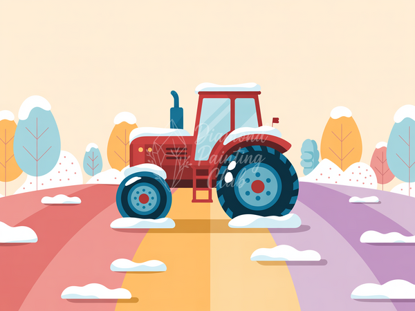 Broderie Diamant Tracteur Hivernal