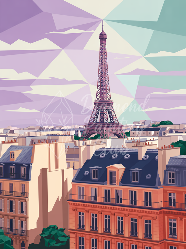 Broderie Diamant Vue sur la Tour Eiffel
