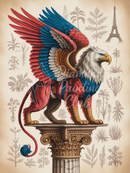 Broderie Diamant Griffon Impérial