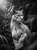 Broderie Diamant Puma aux Yeux Verts