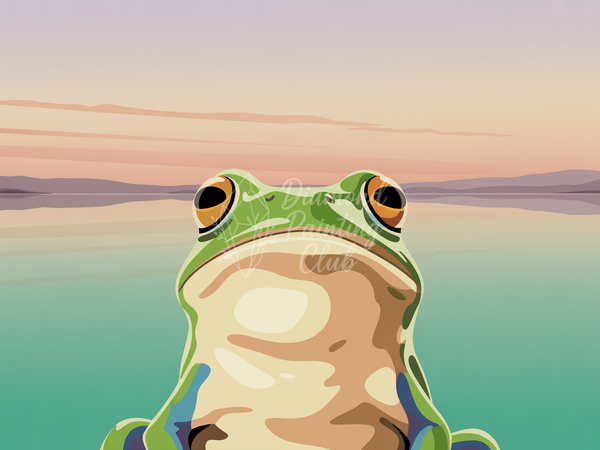 Broderie Diamant Grenouille Vue sur Lac