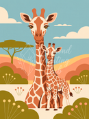 Broderie Diamant Girafe Maman et Bébé