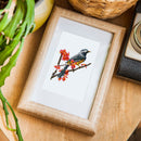 Mini Diamond Painting - Oiseau & Fleur Rouge (2 pièces)