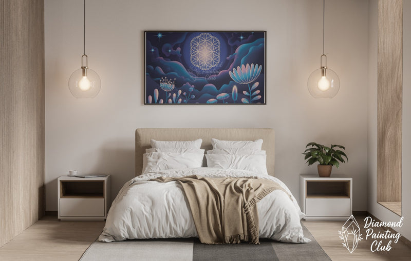 Broderie Diamant Fleur de Vie Nocturne
