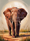 Broderie Diamant Élégance Éléphant