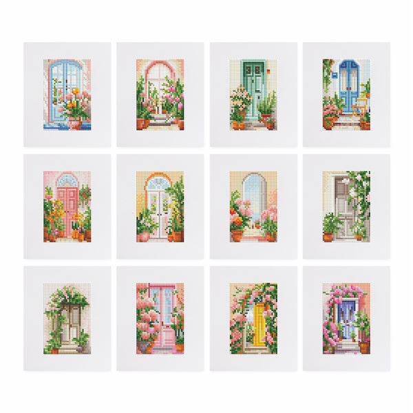 Mini Diamond Painting - Portes Méditerranéennes (12 pièces)