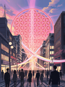 Broderie Diamant Fleur de Vie Ciel