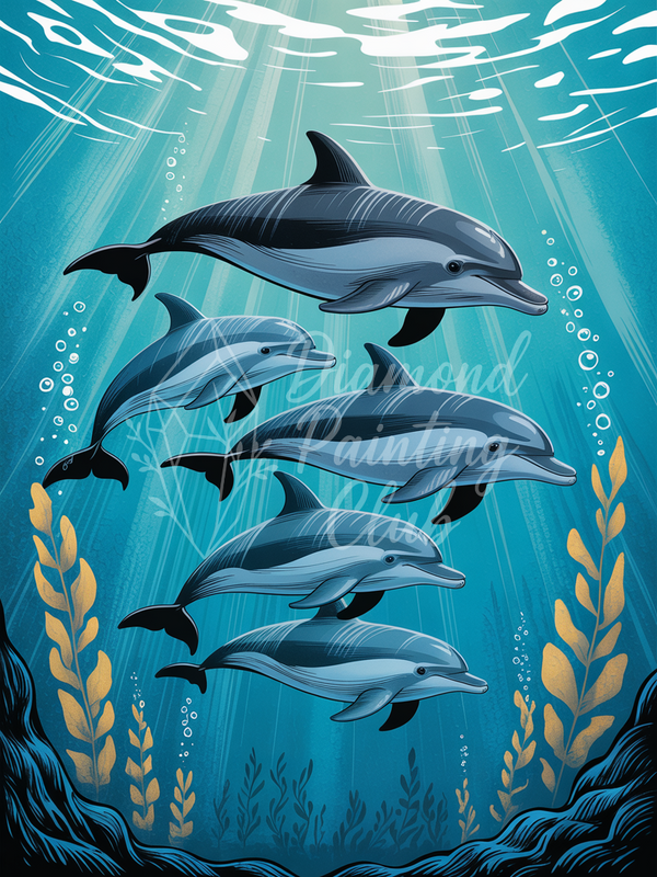 Broderie Diamant Ballet de Dauphins