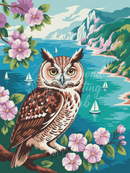 Broderie Diamant Chouette Bohème
