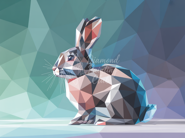 Broderie Diamant Lapin Géométrique