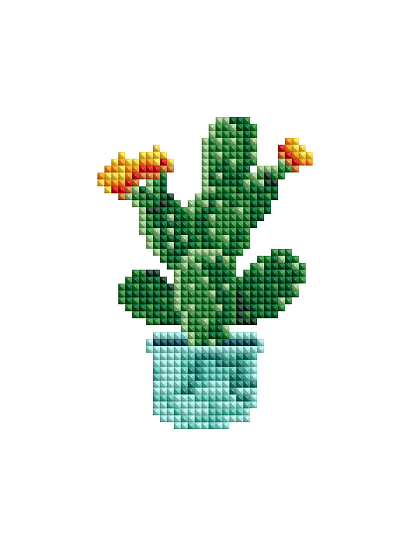 Mini Diamond Painting - Plantes en Pot (4 pièces)