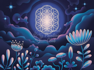 Broderie Diamant Fleur de Vie Nocturne