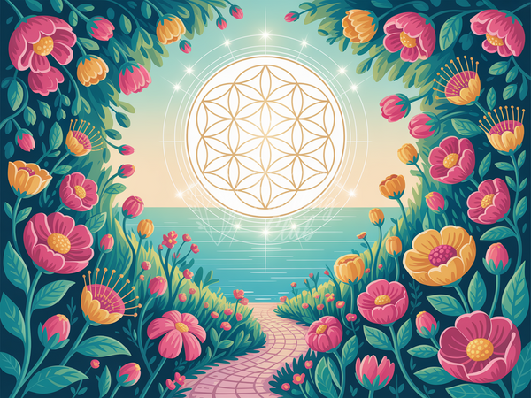 Broderie Diamant Fleur de Vie Chemin