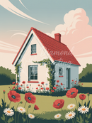 Broderie Diamant Champêtre et Coquelicots