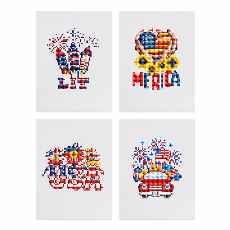 Mini Diamond Painting - USA Célébration (4 pièces)