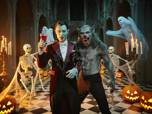 Broderie Diamant Fête d'Halloween Vampire