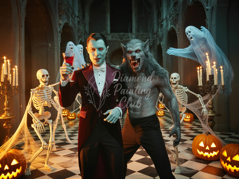 Broderie Diamant Fête d'Halloween Vampire