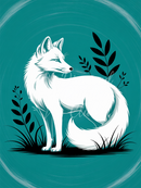 Broderie Diamant Renard Arctique