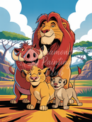 Broderie Diamant La Famille Lion King