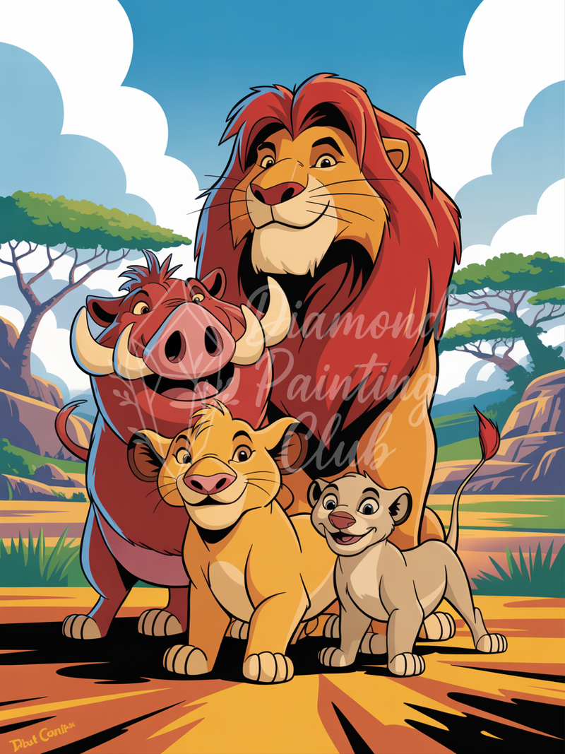 Broderie Diamant La Famille Lion King