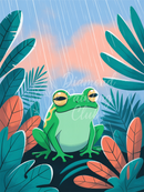 Broderie Diamant Grenouille Sous la Pluie