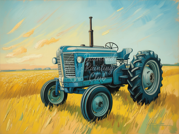 Broderie Diamant Tracteur Soleil