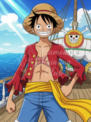Broderie Diamant Luffy au Chapeau de Paille