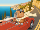 Broderie Diamant Capybara en Cabriolet