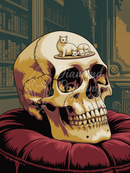 Broderie Diamant Crâne Bibliophile