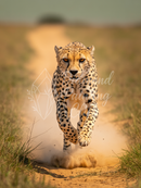 Broderie Diamant Guépard en Course