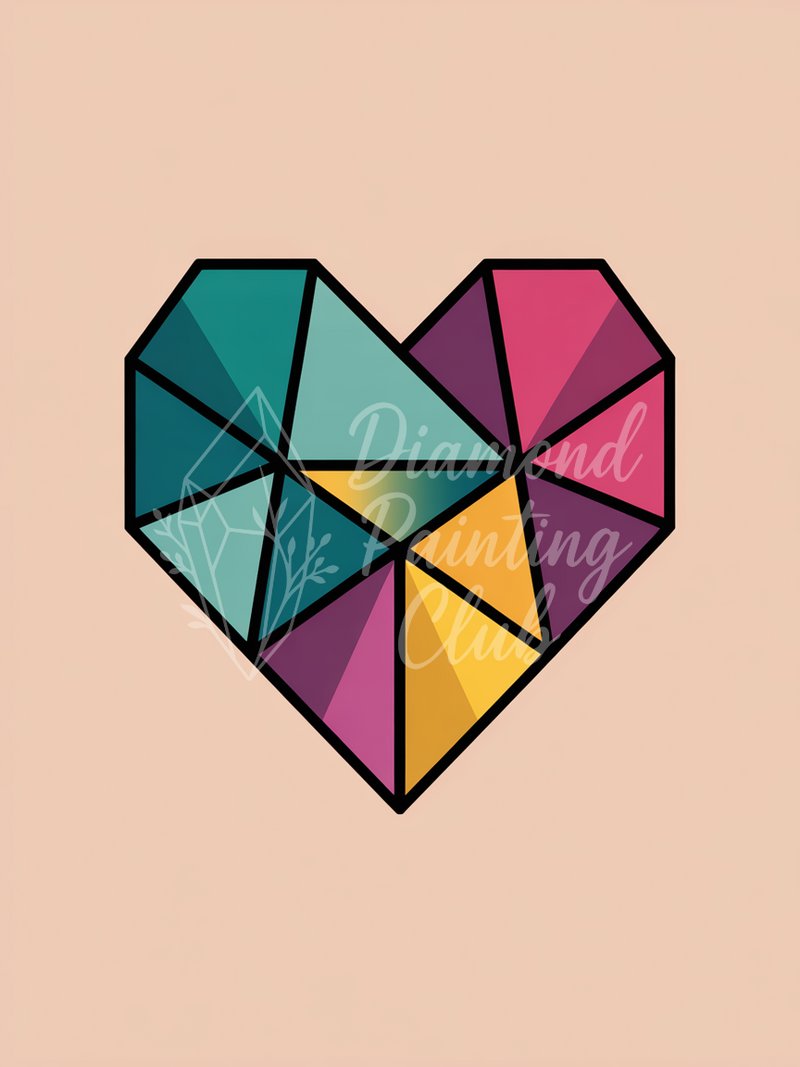 Broderie Diamant Cœur Géométrique