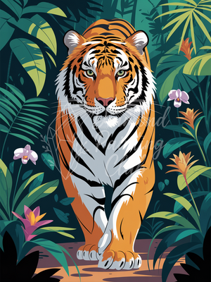 Broderie Diamant Tigre Marche