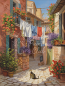 Broderie Diamant Ruelle de Provence au Chat