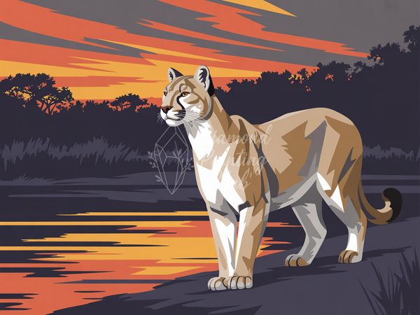 Broderie Diamant Puma au Soleil Couchant