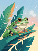 Broderie Diamant Grenouille Tropicale