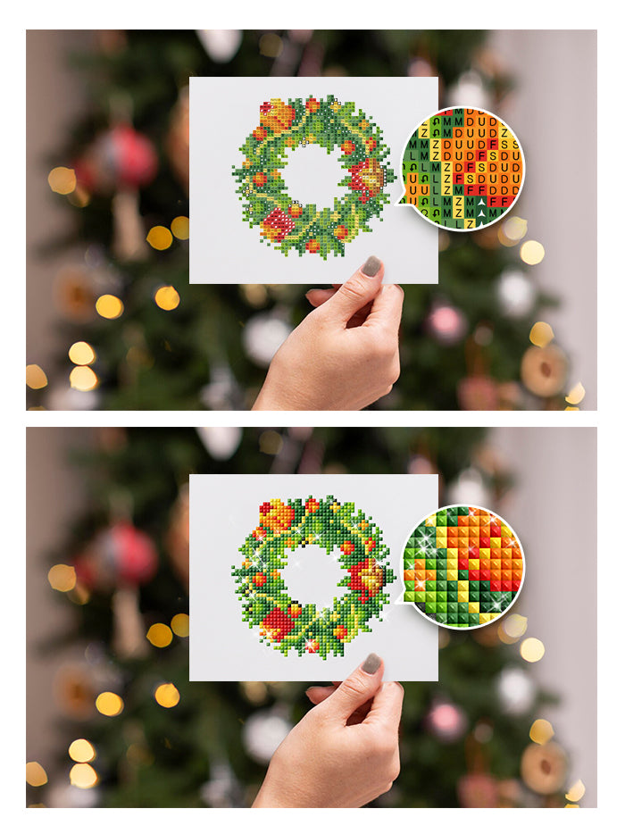 Mini Diamond Painting - Esprit de Noël Scintillant (12 pièces)