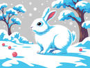 Broderie Diamant Lapin dans la Neige