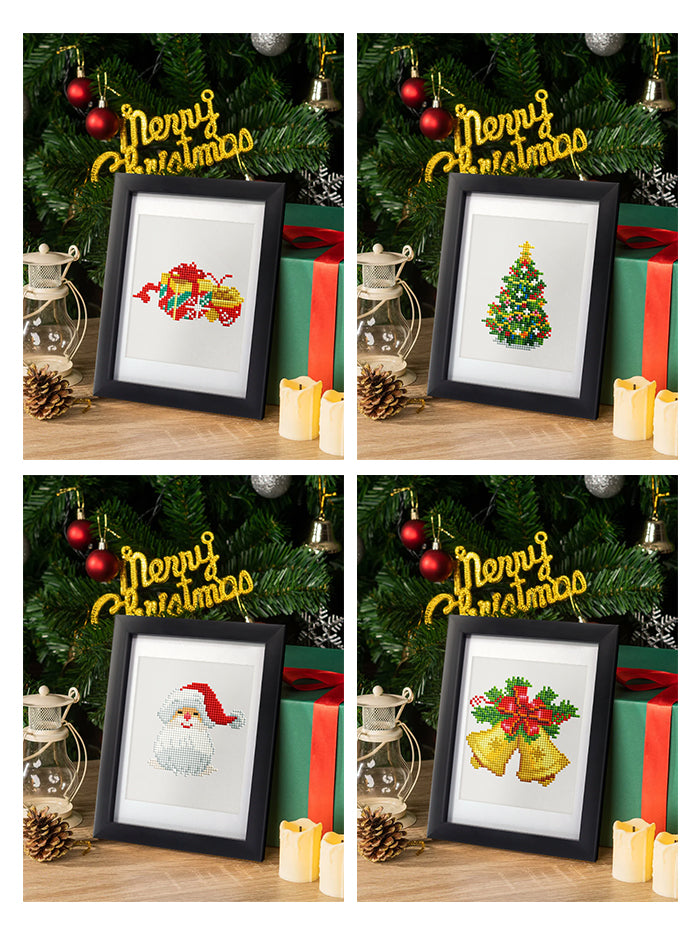 Mini Diamond Painting - Esprit de Noël Scintillant (12 pièces)