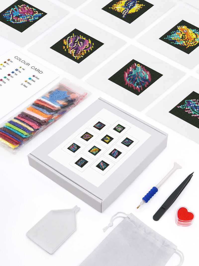 Mini Diamond Painting - Jardins Fleuris (10 pièces)