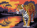 Broderie Diamant Jaguar au crépuscule