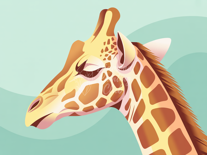 Broderie Diamant Girafe au Regard Paisible