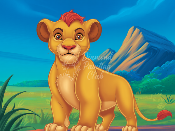 Broderie Diamant Kion Crinière Rouge